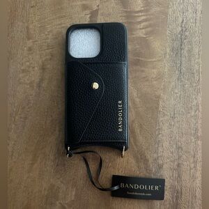 NEW Bandolier Maya black leather iPhone 13 Pro Phone Case